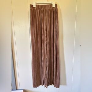 SHEIN Metallic Bronze Pleated Pants